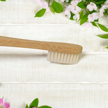 Wukusy wooden bamboo toothbrush with ultra-soft bristles, ideal for gentle oral cleaning and eco-friendly home improvement.