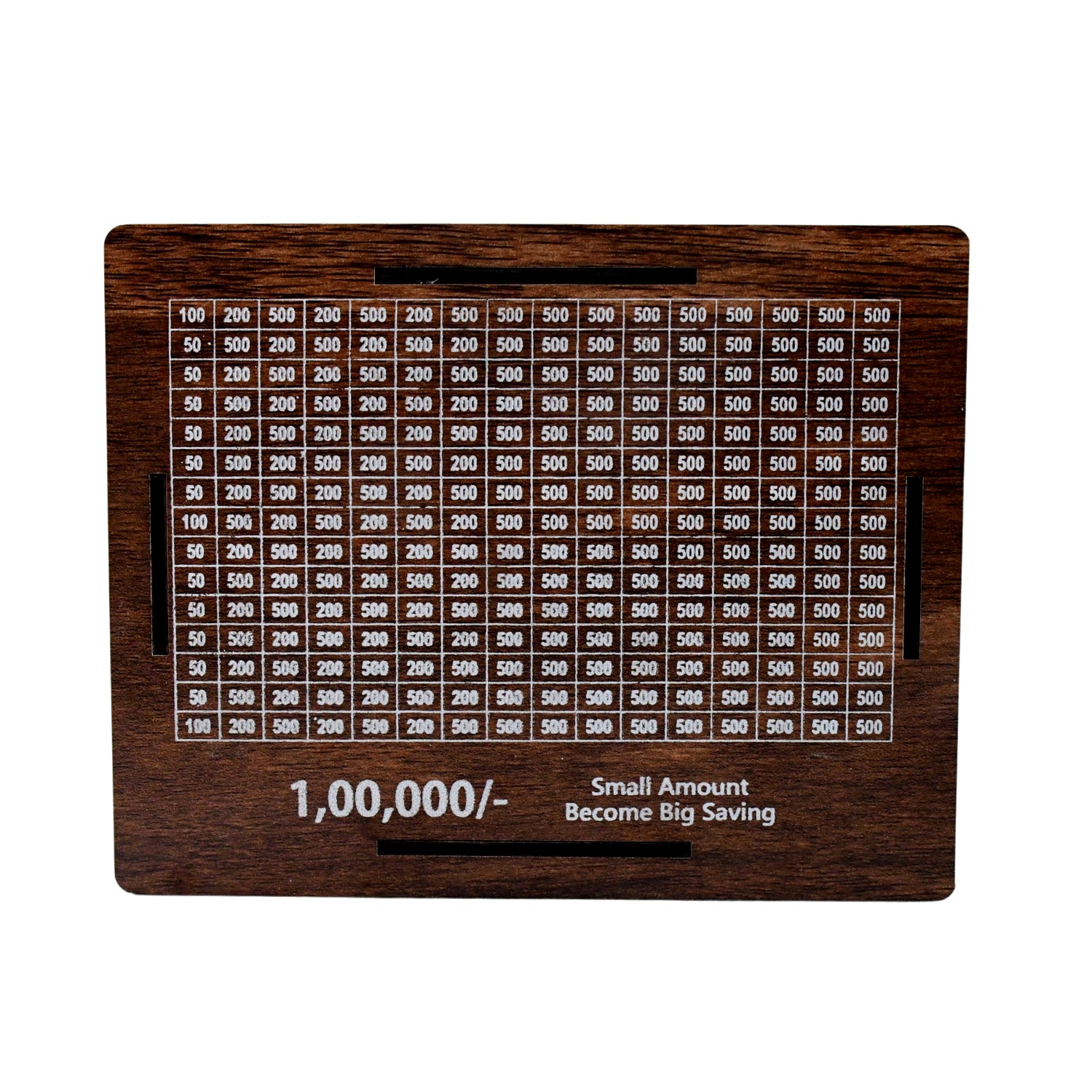 Wukusy wooden piggy bank money box with a slot for coins and a marker pen for labeling, ideal for home savings and improvement.