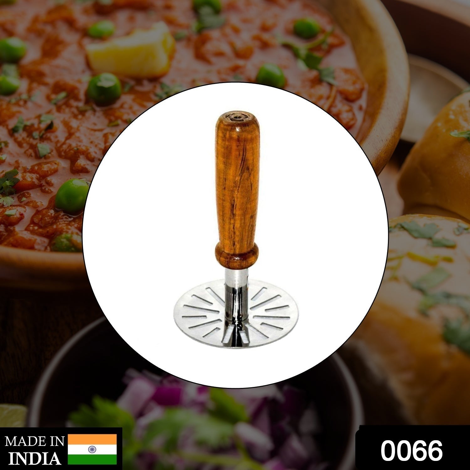 Wukusy Paubhaji Masher for household and kitchen use, perfect for mashing and preparing paubhajis in home cooking.