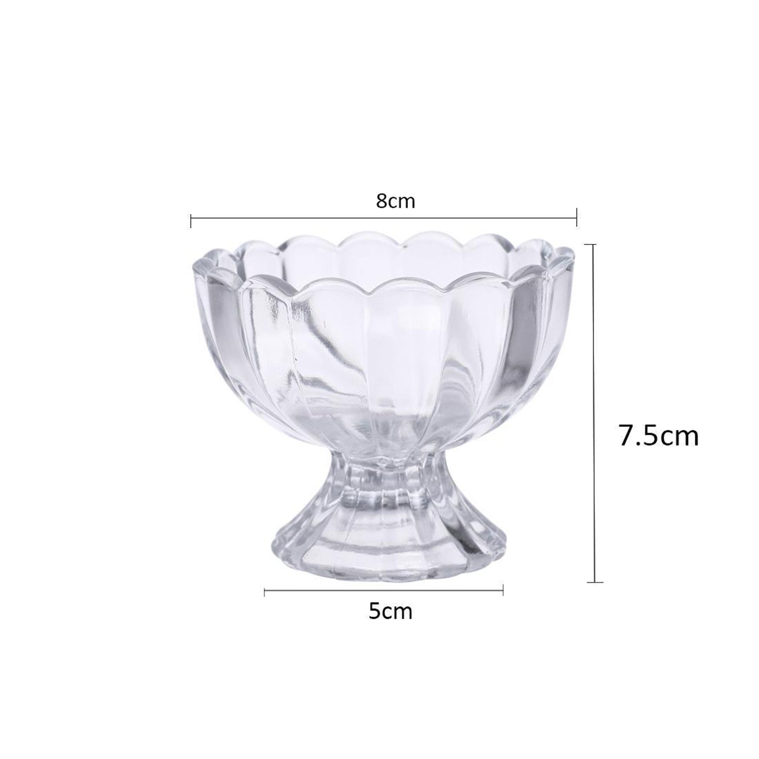 Set of six Wukusy dessert bowls for ice cream, salad, and fruit, with clear glass design for home and kitchen use.