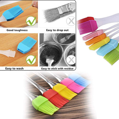 Wukusy spatula and pastry brush for cake mixing, made of durable silicone, ideal for baking and decorating in the kitchen.