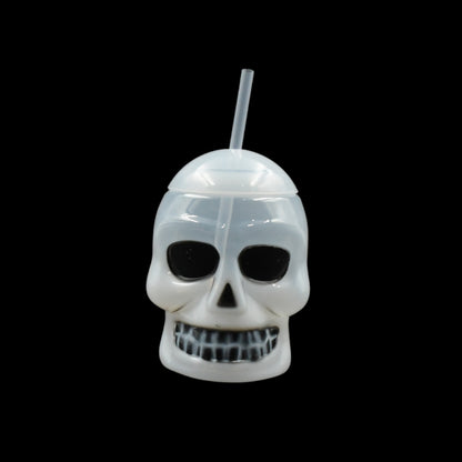 Wukusy Ghost Face water bottle with lid and straw, perfect for summer beach and Hawaiian party decorations for kids and adults.