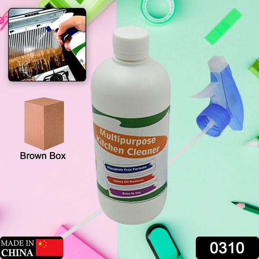 Wukusy kitchen cleaner spray for grease and stain removal on stoves and chimneys, non-flammable and non-toxic, 500ml.