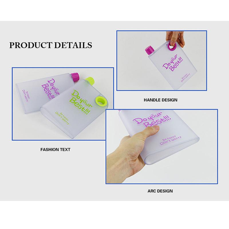 Multicolor Wukusy Notebook Style Slim Water Bottle, 380 ml, lightweight and portable for home and kitchen use.