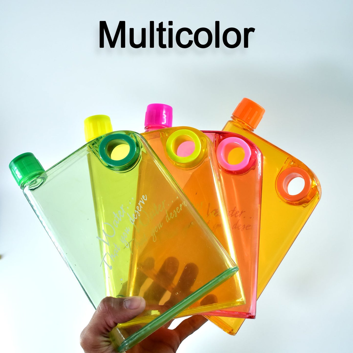 Multicolor Wukusy Notebook Style Slim Water Bottle, 380ml, made for home and kitchen use, featuring a sleek, portable design.