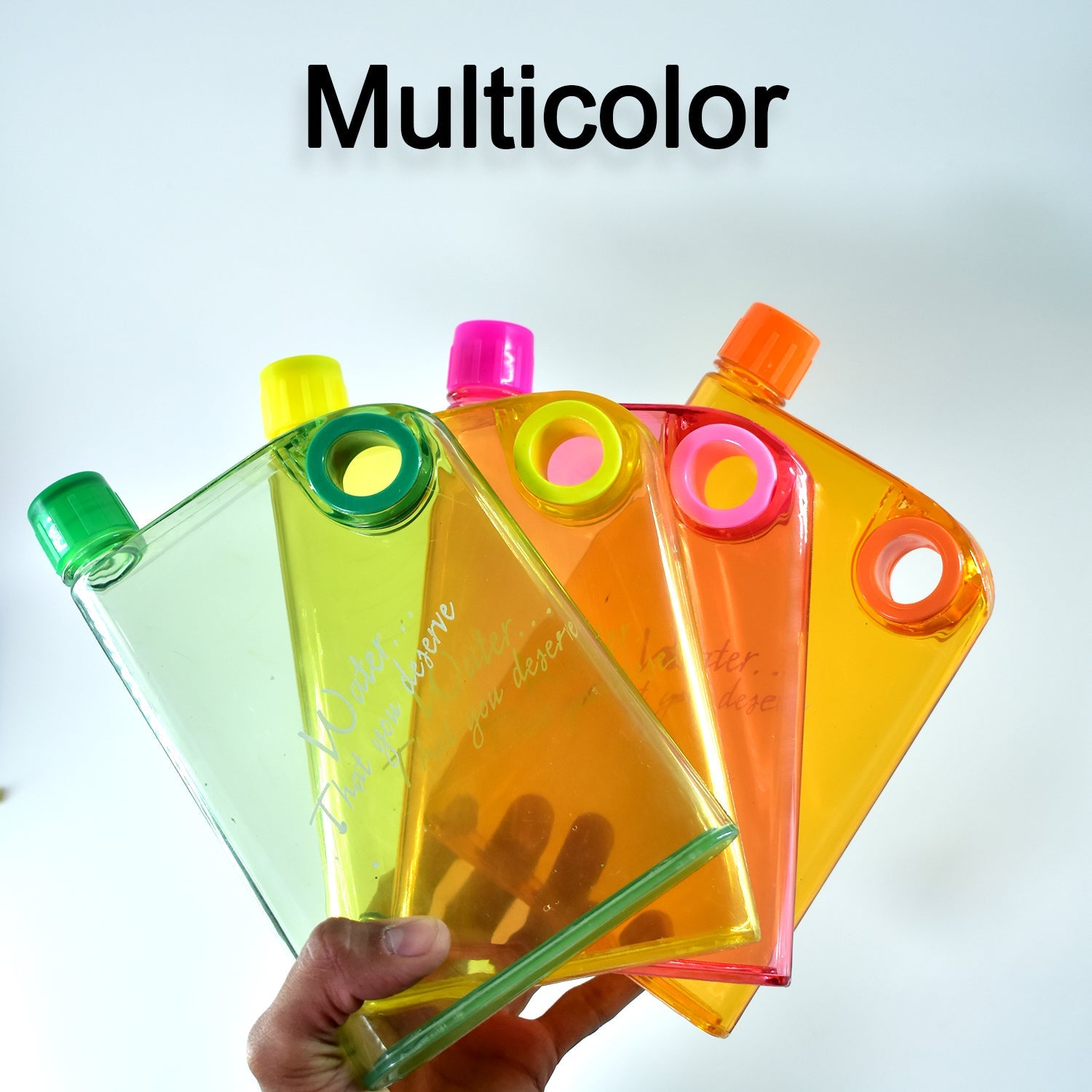 Multicolor Wukusy Notebook Style Slim Water Bottle, 380ml, made for home and kitchen use, featuring a sleek, portable design.