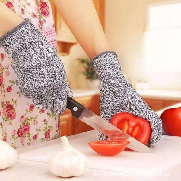 Wukusy anti-cutting resistant safety gloves in multicolour, designed for kitchen or home use, offering cut-proof hand protection.