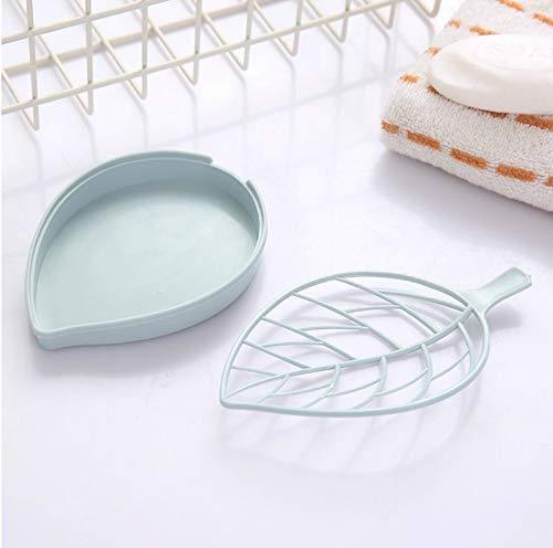 Wukusy leaf-shaped bathroom soap holder dish for home and kitchen use, featuring a stylish leaf design in neutral tones.