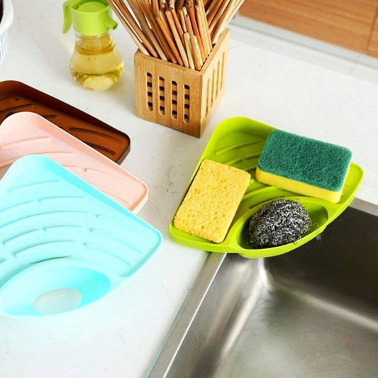 Wukusy 0861 sink strainer basket, corner kitchen triangular drain shelf with multi-functional design, ideal for kitchen sink organization
