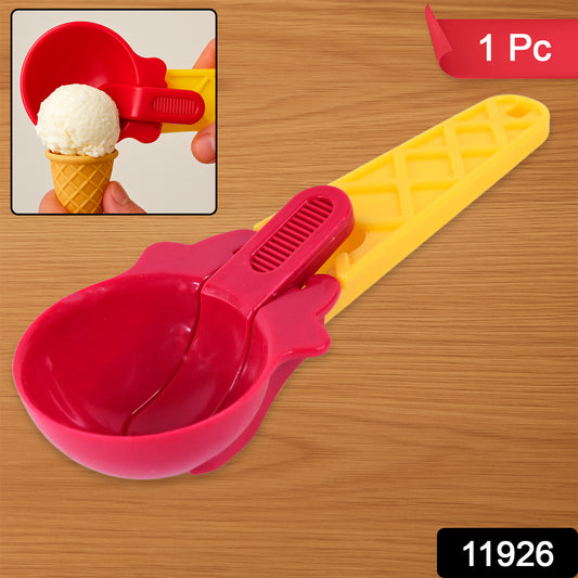 Wukusy plastic watermelon ice cream scooper with trigger dipper for easy serving of frozen treats in home and kitchen use