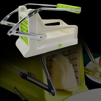 Wukusy French fry cutter made of stainless steel, ideal for cutting potatoes, vegetables, onions, carrots, and cucumbers at home.