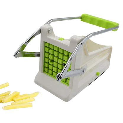 Wukusy French fry cutter made of stainless steel, designed for cutting potatoes, vegetables, onions, carrots, cucumbers, and fruits.