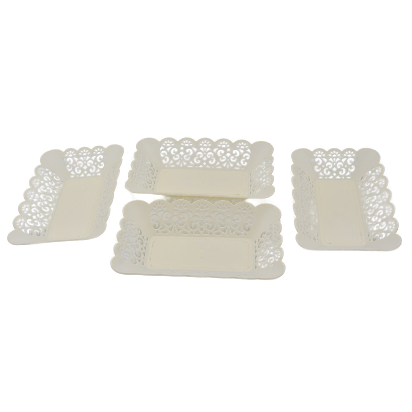 Set of 8 Wukusy rectangular plastic dinner plates for snacks, breakfast, and serving trays in home, kitchen, or restaurant settings