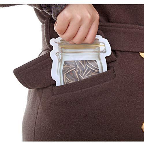 Wukusy 150ml reusable plastic mason jar with airtight seal for food storage, featuring a zipper lid for secure closure.