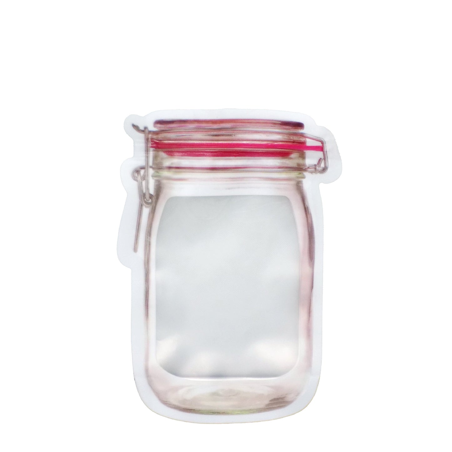 Wukusy 500ml reusable plastic food storage mason jar with airtight seal and zipper for kitchen organization and freshness.
