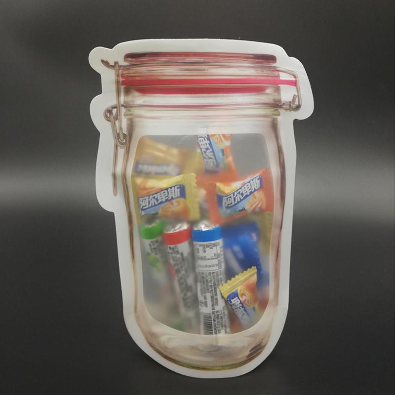 Wukusy 500ml reusable airtight plastic food storage mason jar with zipper seal for kitchen organization and freshness.