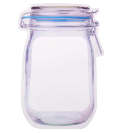 Wukusy 1075 reusable airtight seal plastic food storage mason jar with zipper, 1000ml for kitchen organization and food preservation