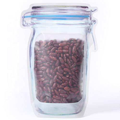 Wukusy 1075 reusable airtight plastic mason jar with zipper, 1000ml capacity for food storage in home and kitchen use.
