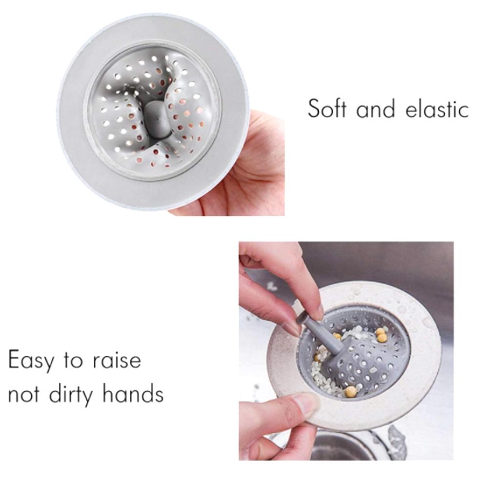 Wukusy silicone sink strainer for kitchen drain, basin basket, and sink drainer, black and flexible design for catching debris