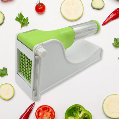 Wukusy Virgin Plastic French fry slicer with container, ideal for home kitchen use to cut potatoes into French fries.
