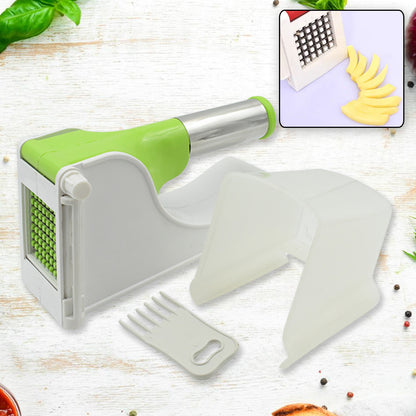 Wukusy Virgin Plastic French Fry Slicer with container for making homemade potato chips and fries in the kitchen.