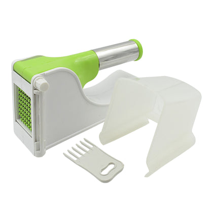 Wukusy Virgin Plastic French fry slicer with container, ideal for making homemade potato chips and fries in the kitchen.