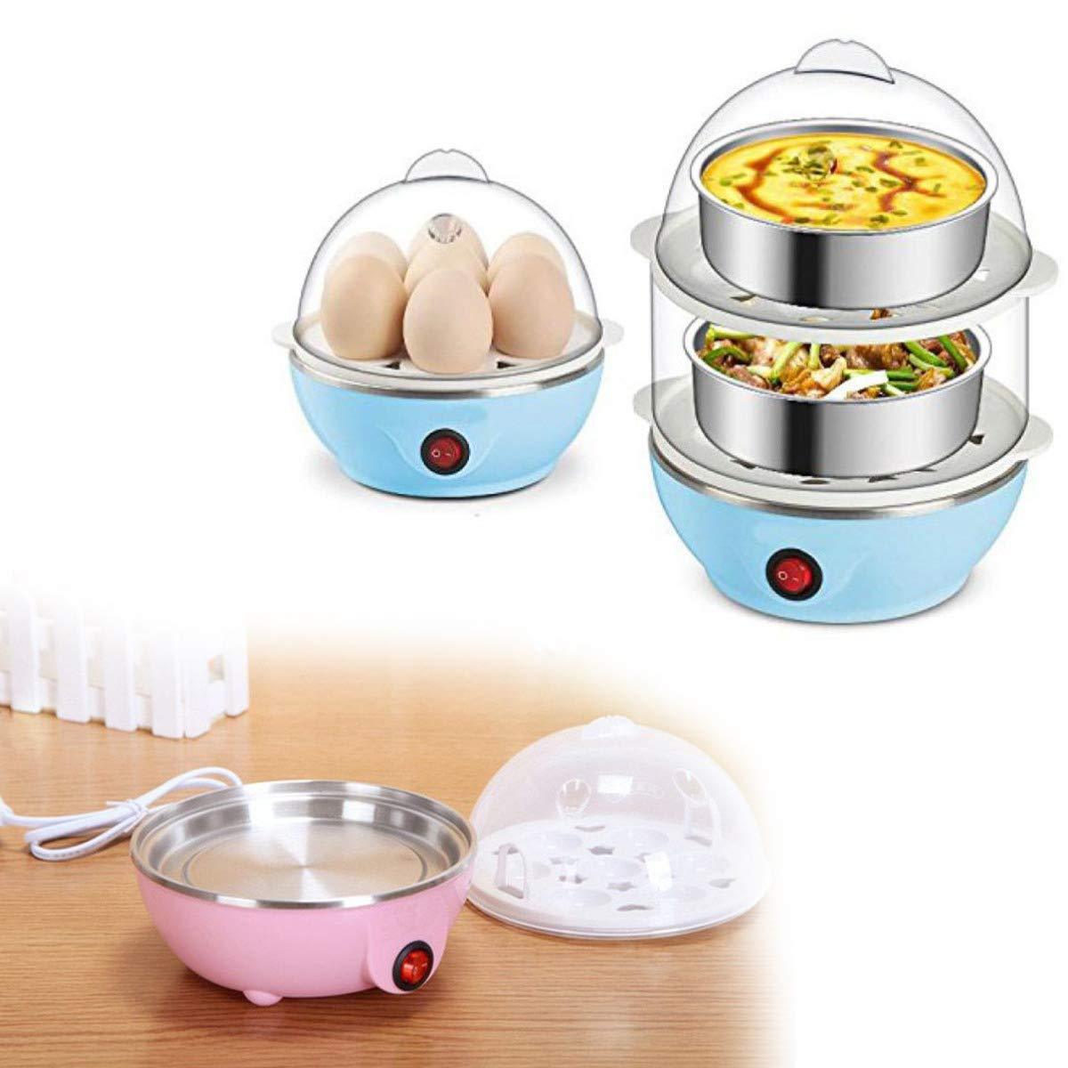 Wukusy 115 multi-function 2-layer egg cooker and steamer with capacity for 14 eggs, ideal for home kitchen use