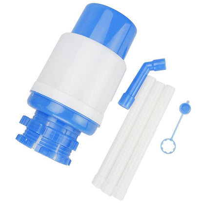 Wukusy 116 Hand Press Water Pump Dispenser for home and kitchen use, shown in a kitchen setting.
