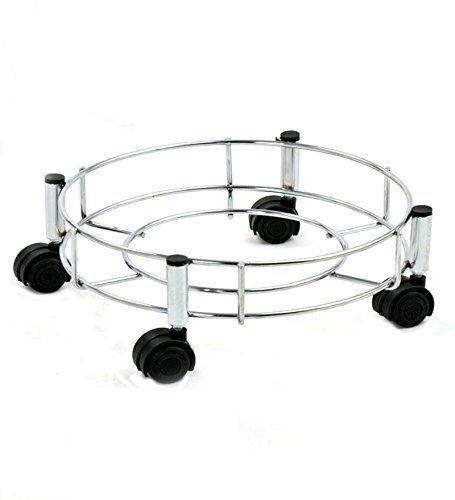 Wukusy stainless steel gas cylinder trolley for home and kitchen use, with sturdy wheels and compact design for easy mobility