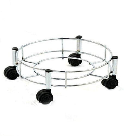 Wukusy stainless steel gas cylinder trolley for home and kitchen use, with sturdy wheels and compact design for easy mobility