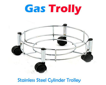 Wukusy 118 stainless steel gas cylinder trolley for home and kitchen use, featuring durable construction and easy maneuverability.