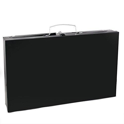 Wukusy 125 stainless steel briefcase-style barbecue grill toaster in medium black for home and kitchen use