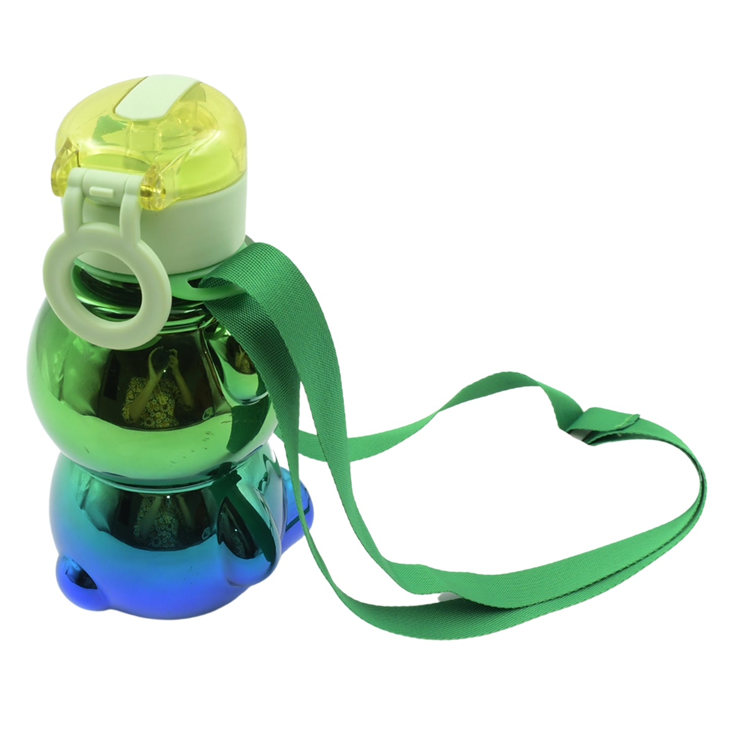 Wukusy plastic water bottle for kids with straw, adjustable shoulder strap, colorful stickers, portable drinking cup, home & kitchen use