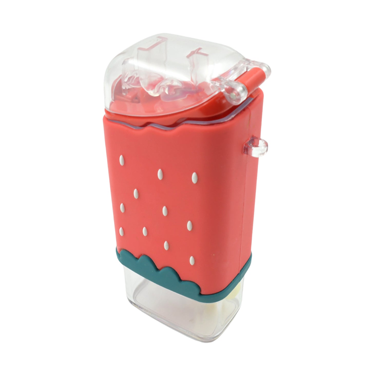 Wukusy 300ml kids' ice cream shape water bottle with straw, adjustable strap, BPA-free, leakproof plastic, cute popsicle design