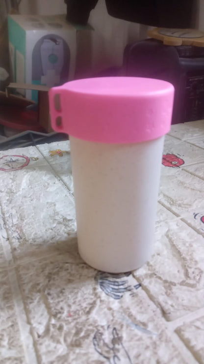 Wukusy 300ml travel coffee cup and water bottle made of wheat straw with lid, suitable for coffee and tea.