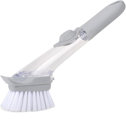 Wukusy 1271 automatic liquid dispenser dish brush and scrubber for easy kitchen cleaning and dishwashing.