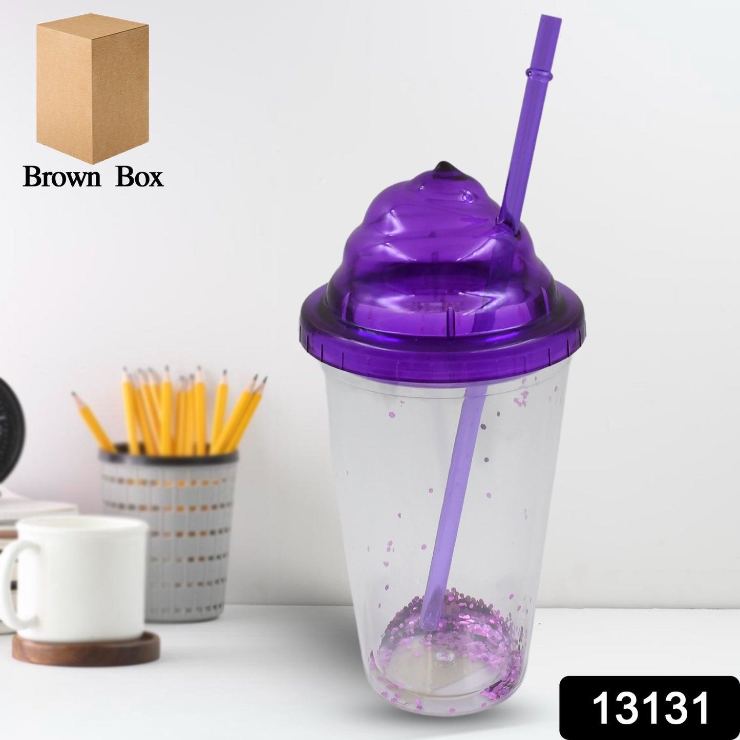 Wukusy reusable plastic cold drink tumbler with lid and straw, double wall design, ideal for tea, coffee, and travel use in mixed colors.