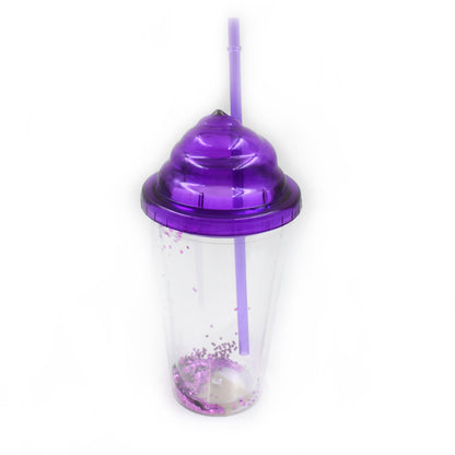 Wukusy reusable plastic cold drink tumbler with lid, straw, double-wall design, perfect for tea, coffee, or travel use in mixed colors.