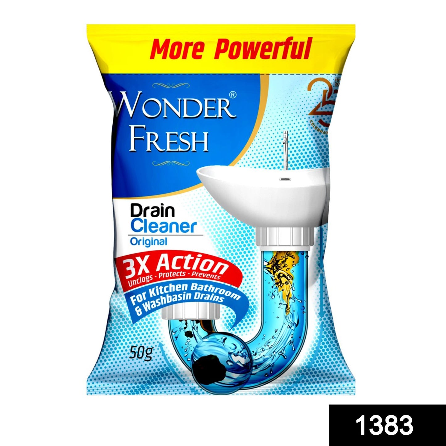 Wukusy All Pipe Safe Drain Cleaner Powder, 50g pack, ideal for clearing clogged sinks and pipes in home and kitchen use.