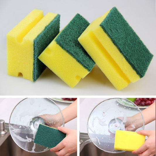 Wukusy 1429 Scrub Sponge 2-in-1 cleaning pad for kitchen sink and bathroom scrubber, dual-sided for versatile cleaning tasks
