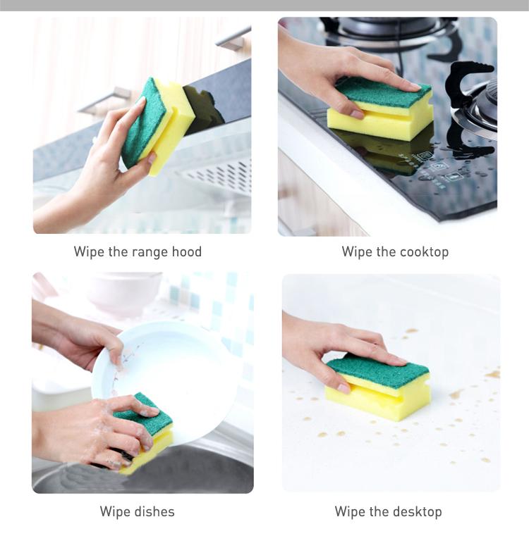 Wukusy 1429 Scrub Sponge 2-in-1 cleaning pad for kitchen sinks and bathrooms with scrubber surface for effective cleaning.