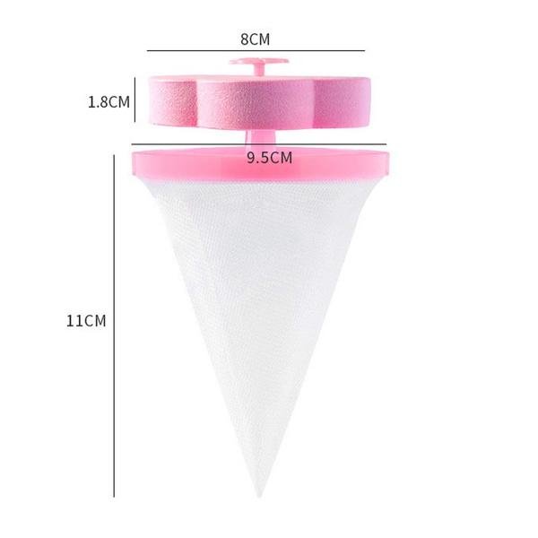 Wukusy washing machine lint filter mesh bag for catching lint and hair in home laundry, floating filter lint catcher pouch.