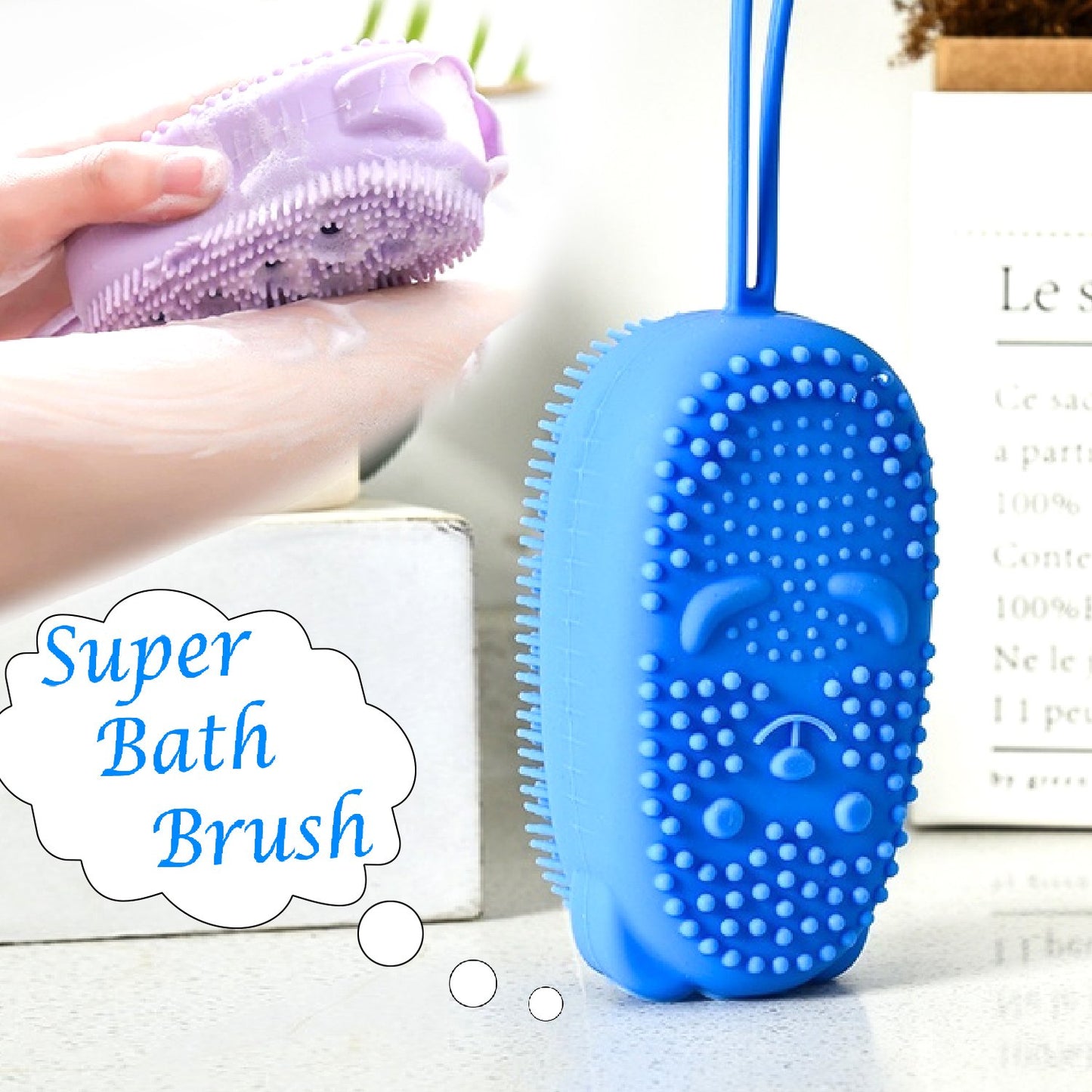 Wukusy silicone bubble bath spa scrubber, a soft body brushing tool designed for gentle cleansing and relaxation.