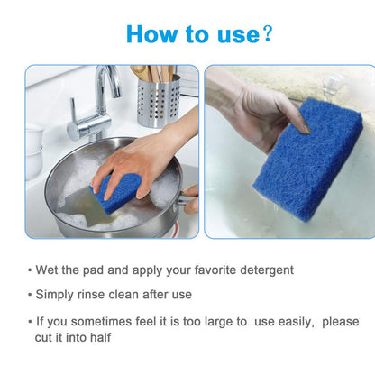 Wukusy Kitchen Scrubber Pads for utensils and tile cleaning, pack of 4, durable scouring pads for home kitchen use