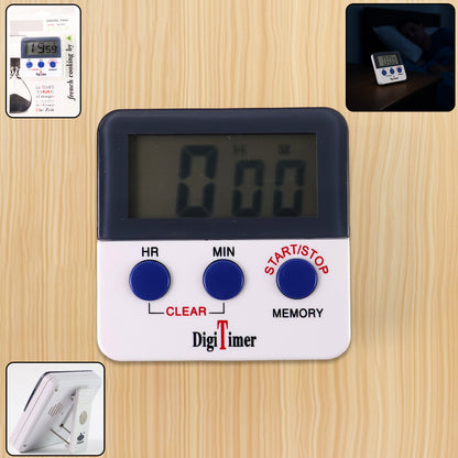 Wukusy digital kitchen timer with alarm, magnetic stand, and stopwatch for kitchen and study use.