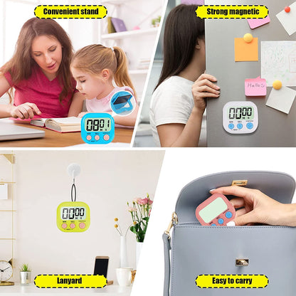 Wukusy 1540 digital kitchen timer with clear large digits, 0-99 minute countdown, ideal for cooking and office use.