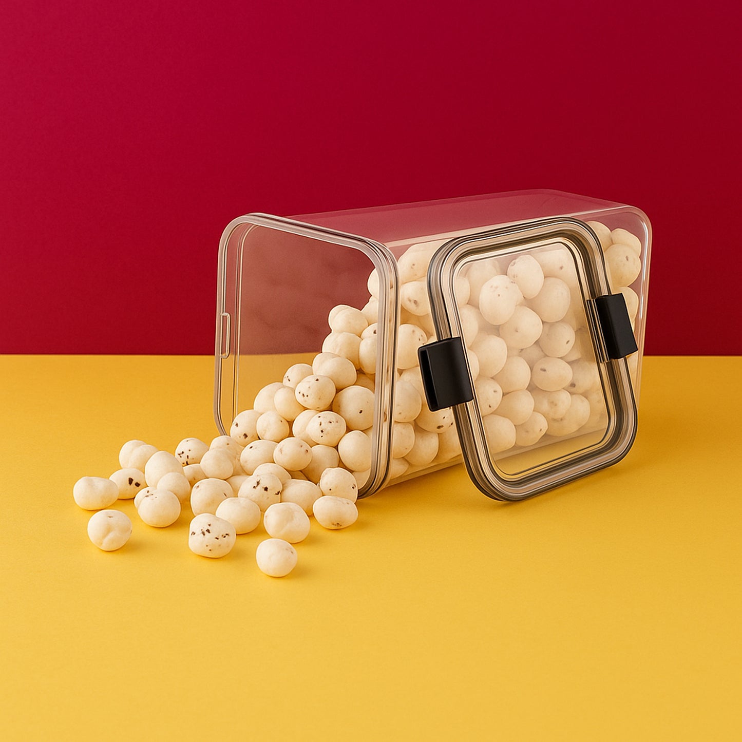 Wukusy 1700 ml airtight lock plastic storage container for kitchen organization and food storage.