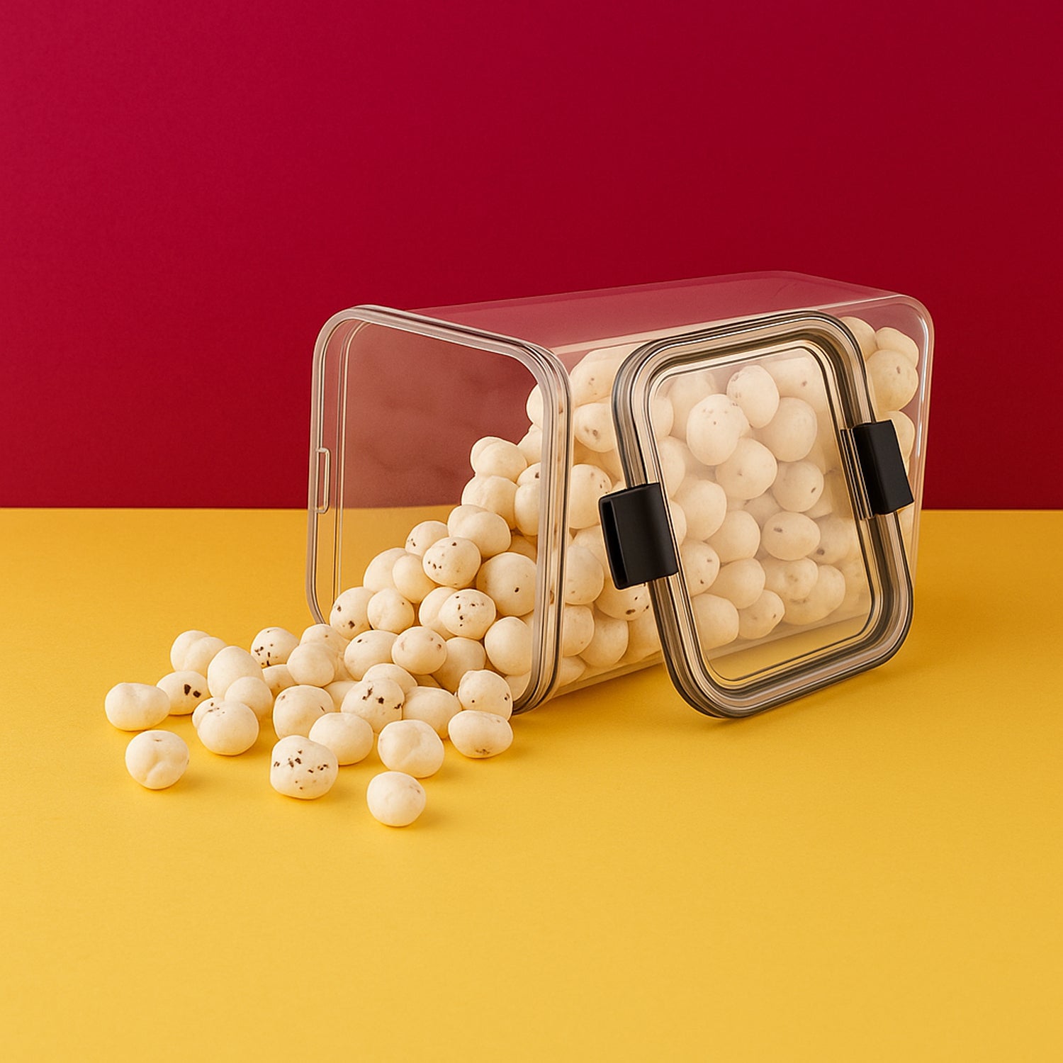 Wukusy 1700 ml airtight lock plastic storage container for kitchen organization and food storage.