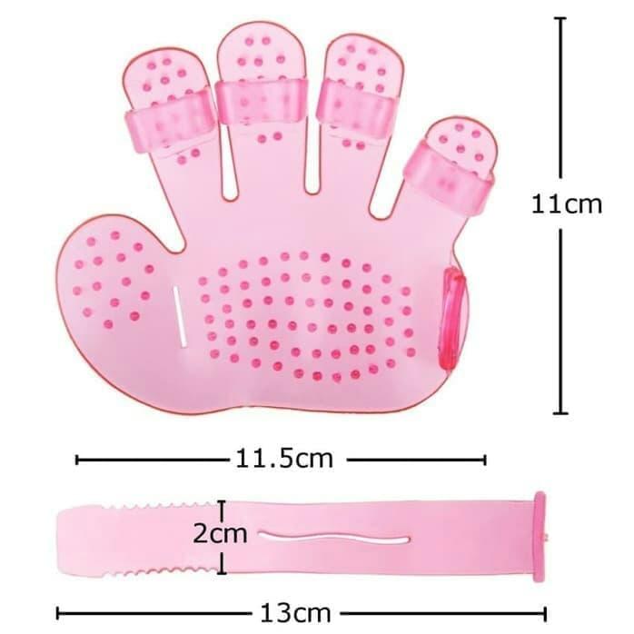 Wukusy rubber pet grooming glove with massaging bristles for cleaning and shedding removal in home and kitchen use.