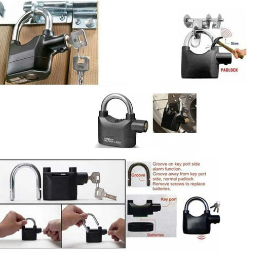 Wukusy 185 Anti-Theft Security Pad Lock with Smart Alarm, sturdy metal lock with digital alarm for home security.